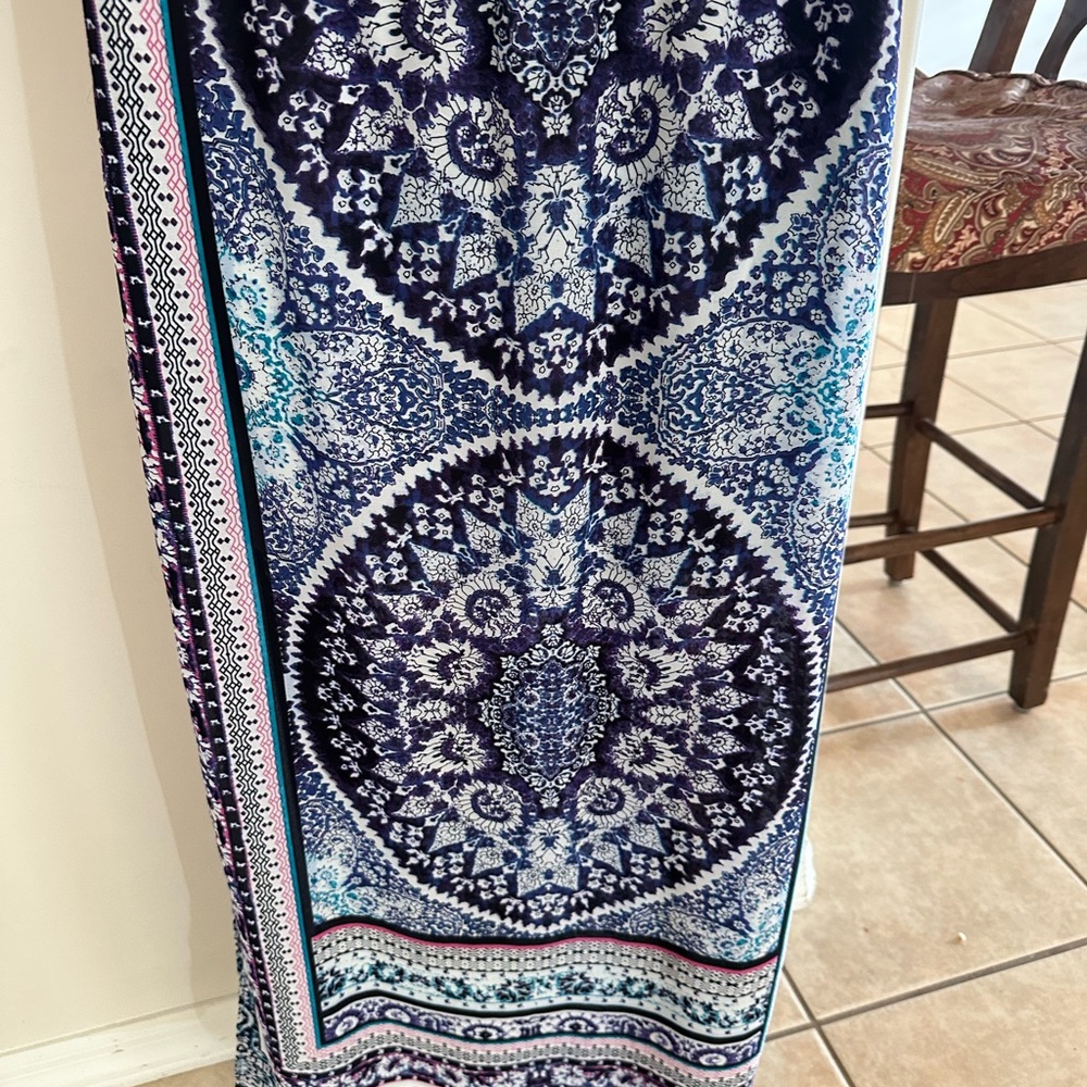 Express Purple and White Patterned Skirt